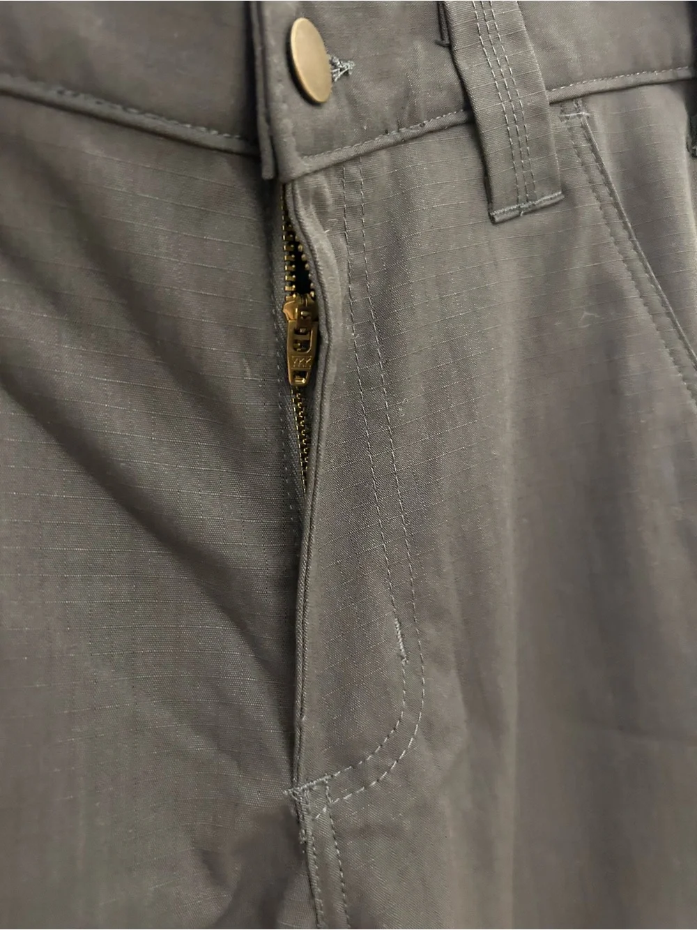 Men's  Gray Safety Work Pants with Reflective Yellow Striping